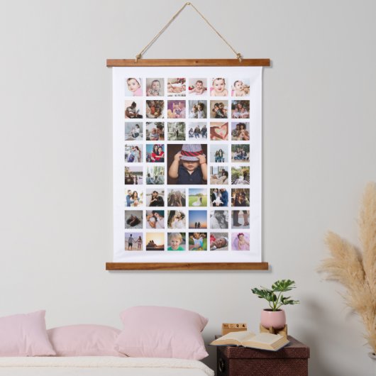 45 Foto-collage gepersonaliseerd Hangend Wandkleed (Slaapkamer)