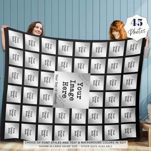 45-Foto Collage Keepomwille Fleece Deken