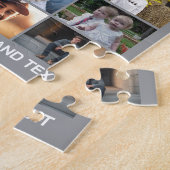 45 Fotocollage - Aangepaste tekst - Grijs en wit Legpuzzel (Zijkant)