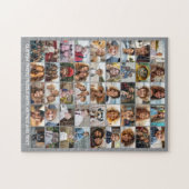 45 Fotocollage - Aangepaste tekst - Grijs en wit Legpuzzel (Horizontaal)