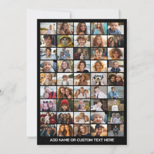 45 Fotocollage - Aangepaste tekst - Zwart en wit Feestdagenkaart