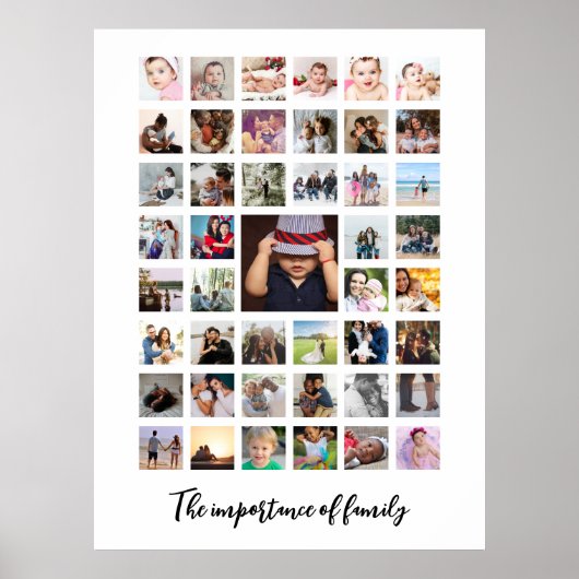 45 Fotocollage en tekst gepersonaliseerd Poster (Voorkant)