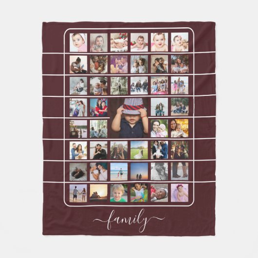 45 Fotocollage Unieke gepersonaliseerde DIY Custom Fleece Deken (Voorkant)