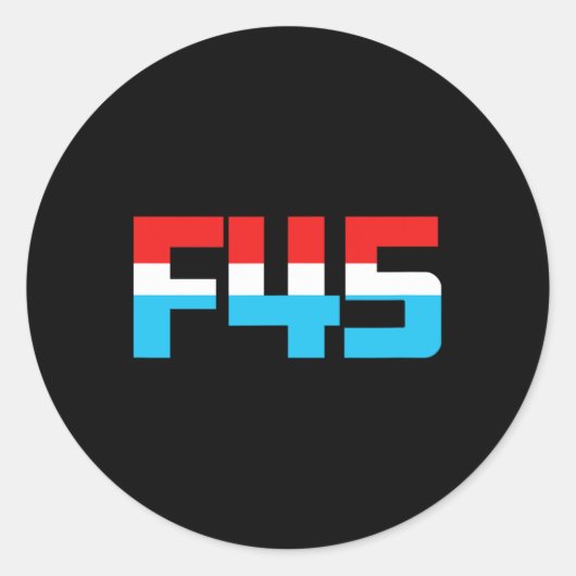 45! Grappige minimalistische anti-troef F45 Graphi Ronde Sticker (Voorkant)