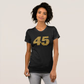 #45 in Faux Gold 45th BIRTHDAY T-shirt (Voorkant volledig)