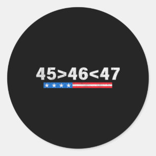 45 is groter dan 46 grappige 47 Amerikaanse vlag T Ronde Sticker