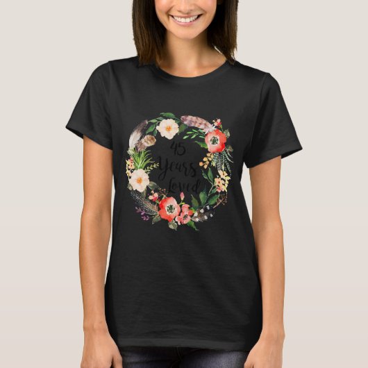 45 jaar achtergebleven 45e verjaardag cadeautjes v t-shirt (Voorkant)