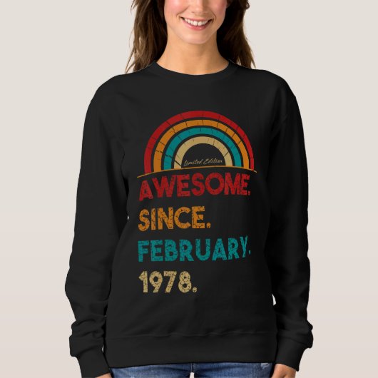 45 jaar Geweldige sinds februari 1978 45e geboorte Trui (Voorkant)