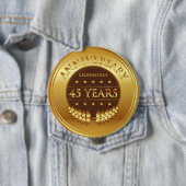 45 jaar Jubileum Gold Medal Ronde Button 4,0 Cm (In situ)