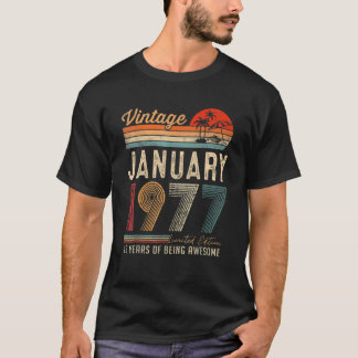 45 jaar oud 45 jaar  januari 1977 Mannen T-shirt
