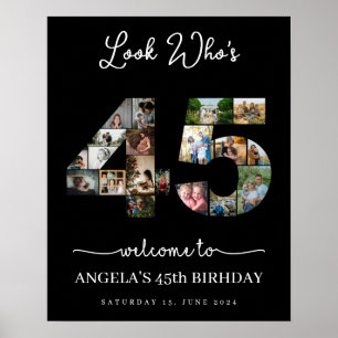 45 jaar oud Happy Birthday foto collage Poster
