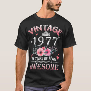 45 jaar oud in 1977 45e verjaardag t-shirt