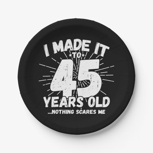 45 Jaar Oud Sarcastisch Meme Grappige 45e Verjaard Papieren Bordje (Voorkant)