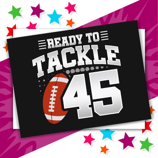 45 Jaar Oud Tackle Football Feest 45e Verjaardag Briefkaart