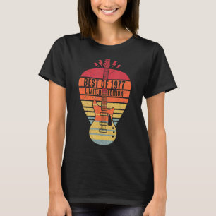 45 Jaar Oud Verjaardag Beste van 1977 Gitaar T-shirt