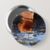 45 jaar oud, Zion National Park the Narrows, naam Ronde Button 4,0 Cm (Voorkant /achterkant)