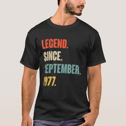 45 jaar oude 45e verjaardag Legende sinds septembe T-shirt (Voorkant)