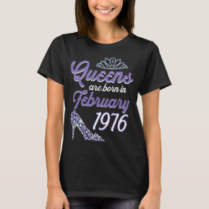 45 jaar oude dag februari 1976 45e verjaardag Wome T-shirt