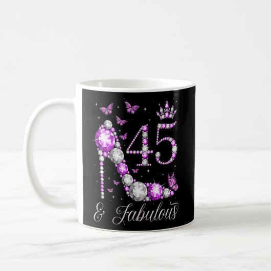 45 jaar oude en Fabulous 45th Birthday High Heel B Koffiemok (Links)