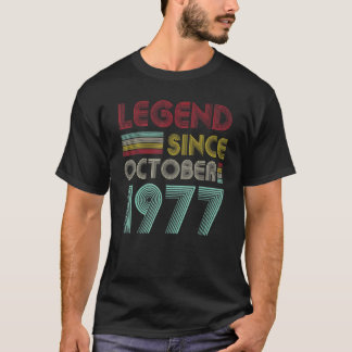 45 jaar oude leggende sinds oktober 1977 45e geboo t-shirt