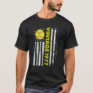 45 jaar oude Vintage 1977 Amerikaanse vlag 45e geb T-shirt