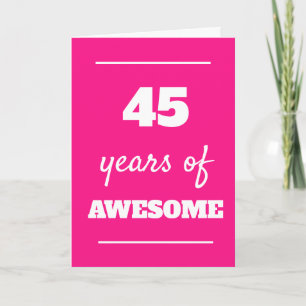 45 Jaar Wezenlijk - Roze 45e Verjaardag Kaart