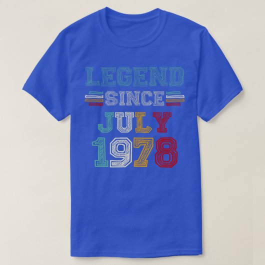 45 jaarSinds juli 1978 45ste verjaardag T-shirt (Design voorkant)
