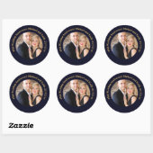 45-jarig jubileum foto Navy Goud Ronde Sticker (Vel)
