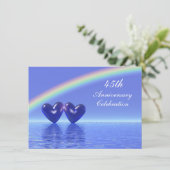 45-jarig jubileum saffier harten kaart (Staand voorkant)