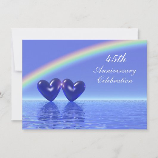 45-jarig jubileum saffier harten kaart (Voorkant)
