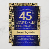 45-jarig jubileumfeest - Blauw Goud Kaart (Voorkant / Achterkant)