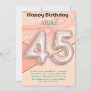 45-jarige meisjes Happy Birthday-kaart