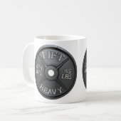 45 LBS Barbell Bord - HEAVY LIFT Koffiemok (Voorkant links)