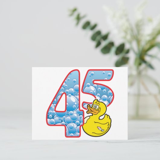 45 Leeftijd Eend Briefkaart (Staand voorkant)