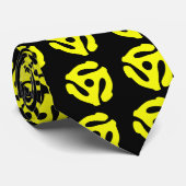 45 motif geel met één record op zwart stropdas (Opgerold)