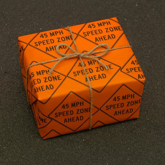 45 MPH Snelheidszone Ahead Custom Traffic Sign Cadeaupapier