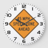 45 MPH Snelheidszone Ahead Custom Traffic Sign Grote Klok (Voorkant)
