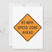 45 MPH Snelheidszone Ahead Custom Traffic Sign Kaart (Voorkant)