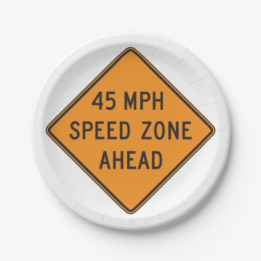 45 MPH Snelheidszone Ahead Custom Traffic Sign Papieren Bordje (Voorkant)