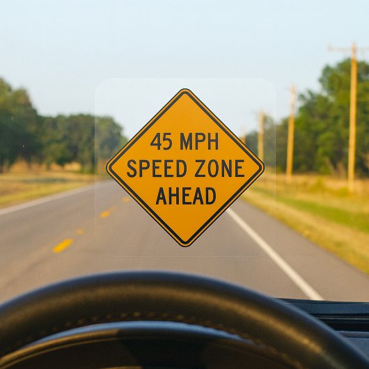 45 MPH Snelheidszone Ahead Custom Traffic Sign Vierkante Sticker