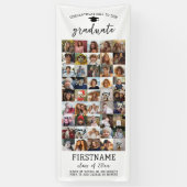 45 Photo Collage Afstuderen Modern Minimal White Spandoek (Verticaal)