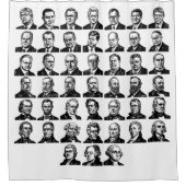45 Presidenten Shower Curtain Douchegordijn (Voorkant)