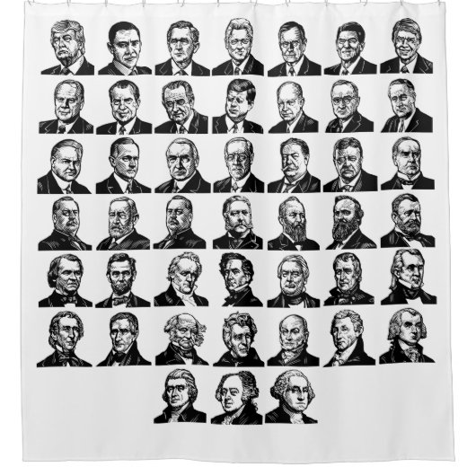 45 Presidenten Shower Curtain Douchegordijn (Voorkant)
