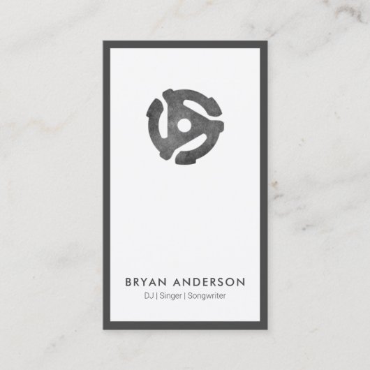 45 Record Adapter Logo Visitekaartje (Voorkant)