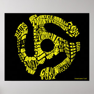 45 Record adapter van muziekgenres Poster