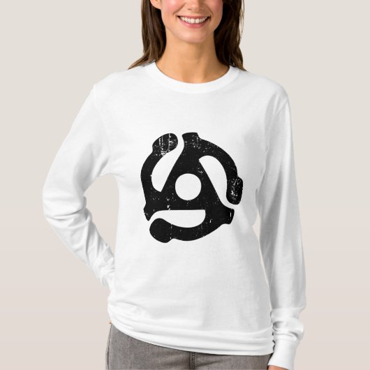  45-recordadapter Gift 60- & 70-muziek T-shirt (Voorkant)