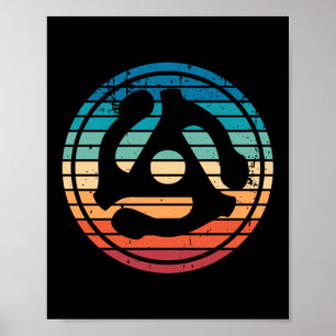 45-recordadapter Gift 60s 70s muziekcadeau Poster