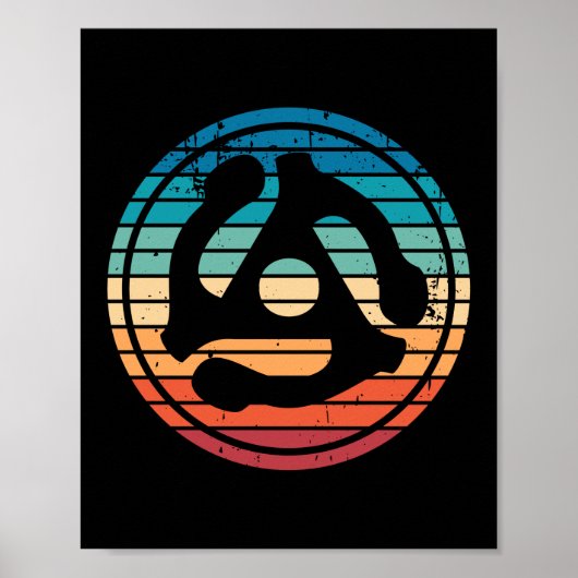 45-recordadapter Gift 60s 70s muziekcadeau Poster (Voorkant)