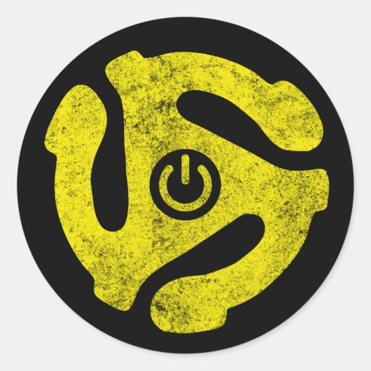 45 rpm Adapter Power Symbol Sticker Retro Vinyl (Voorkant)