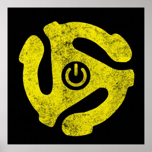 45 RPM Adapter Power Symbol Sticker Retro Vinyl  Poster (Voorkant)